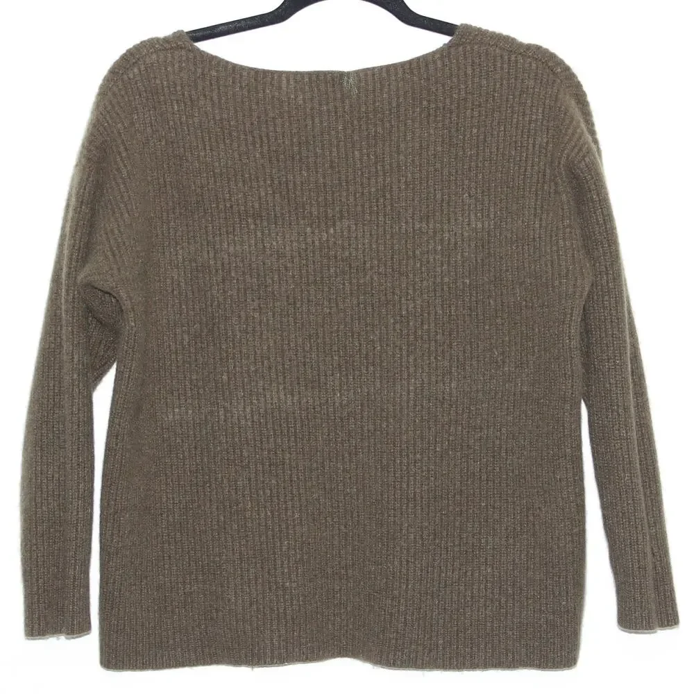 Altuzarra 100% Cashmere Green V-Neck Knit Sweater Size Large